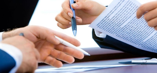 Going over paperwork